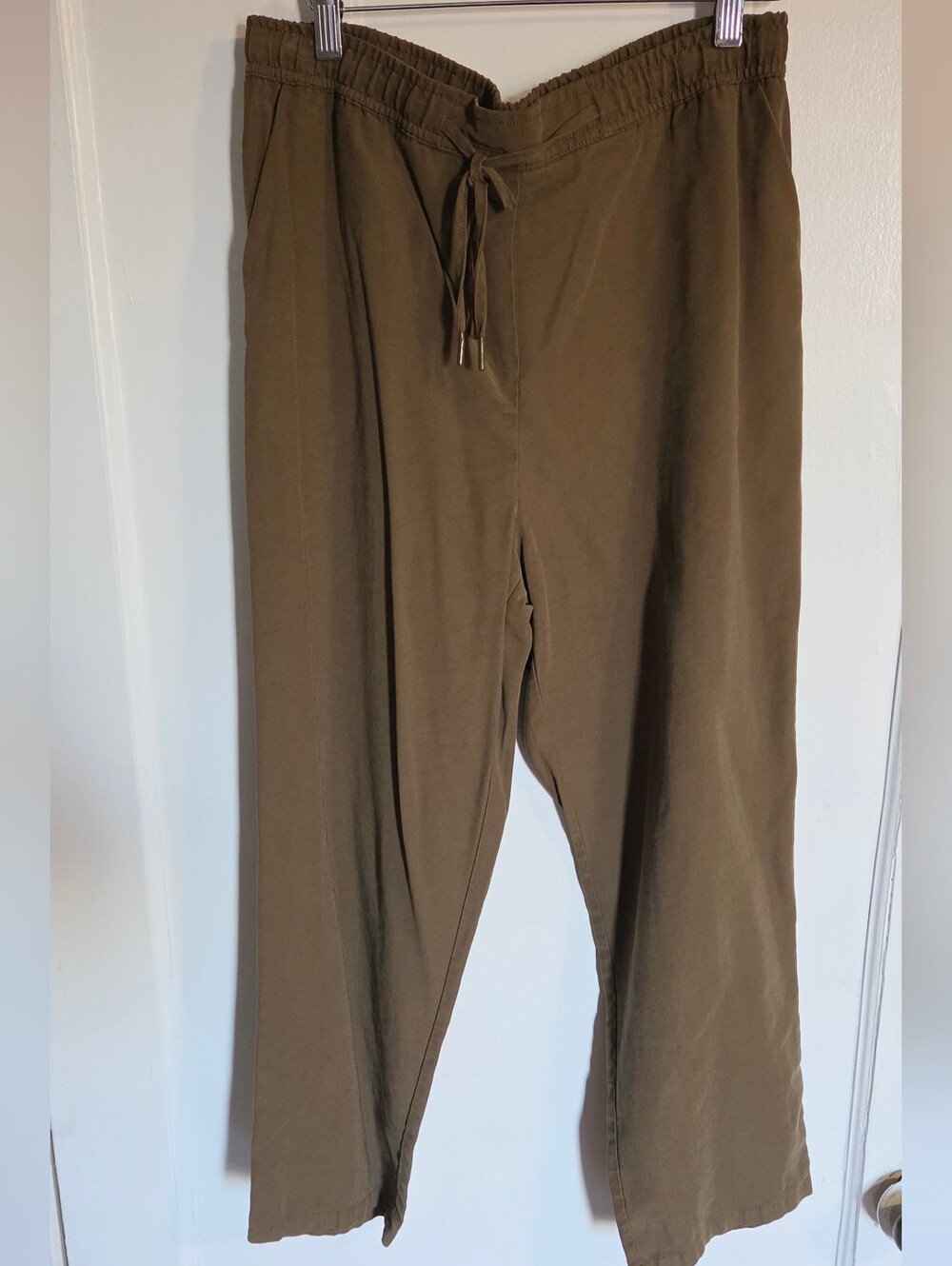 Mango Olive Drawstring Chinos